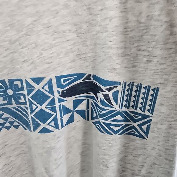 Simms T Shirt Womens Large Gray Blue Fish Short Sleeve Crew Neck - Picture 9 of 11